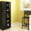 South Shore 4-Door Storage Pantry with Adjustable Shelves, Pure Black
