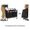 SONGMICS Heavy-Duty 4-Bag Rolling Laundry Sorter Storage Cart