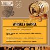 REFINERY AND CO Miniature Wood Whiskey Barrel Dispenser 800 ml/27 fl