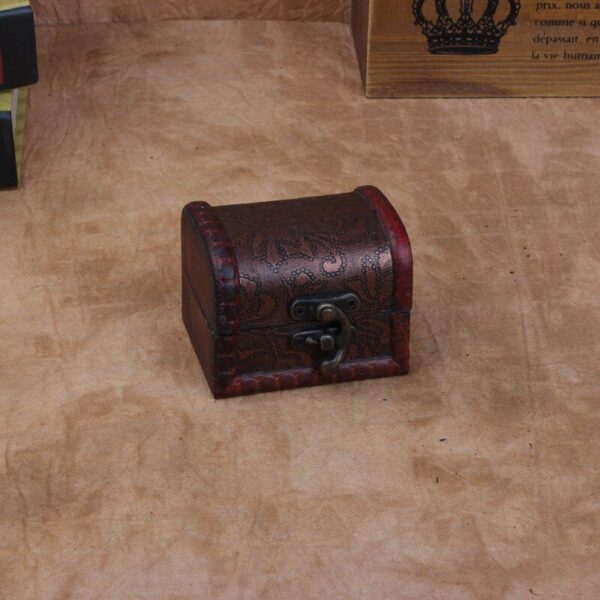 2pcs/Lot Antique Wooden Box Jewelry Box Ornaments Sundries Storage Boxes Desktop Organizer Treasure Chest Wood Storage Case Gift