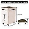 LuxUnik Rolling Laundry Basket, Laundry Basket with Wheels Foldable Waterproof