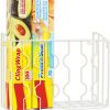 Simple Houseware Wall Door Mount Kitchen Wrap Organizer Rack, White