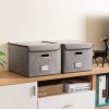 Prandom File Boxes | Collapsible Decorative Linen Filing Storage Organizer