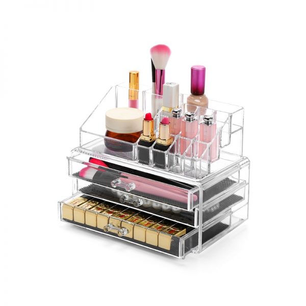 AF Acrylic Makeup Organizer Storage Box Cosmetic Organizador de maquiagem