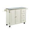 Liberty Kitchen Cart with Stainless Steel Top - White, the Ultimate Solution for Kitchen Storage and Organization