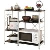 DlandHome Microwave Cart Stand 35.4", Kitchen Baker's Rack Utility Storage Shelf Microwave Stand 3-Tier+3-Tier for Spice Rack Organizer Workstation Shelf, 171-B Black, 1 Pack