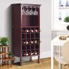 Giantex 20 Bottle Wine Cabinet Wood Wine Rack Bottle Holder Storage Display