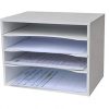 Julie-Home Wood Desktop Organizer Letter Tray File Mail Sorter,White