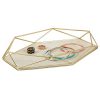 Geometric and Brass Plated Jewelry Storage