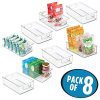 mDesign Plastic Kitchen Pantry Cabinet, Refrigerator or Freezer Food Storage Bins