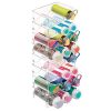 mDesign Modern Plastic Stackable Vertical Standing Water Bottle Holder Stand - Storage Organizer for Kitchen Countertops, Pantry, Fridge - Each Rack Holds 3 Containers, 8 Pack - Clear