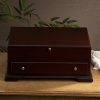 Wallace Dark Walnut Single Drawer Footed Flatware Storage Chest - Elegant Storage for 12-Piece Flatware Service