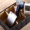 PU Leather Storage Boxes Luxury for Remote Control Phone Cosmetic Make Up