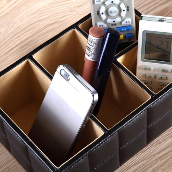PU Leather Storage Boxes Luxury for Remote Control Phone Cosmetic Make Up