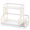 Mehousa 2-Tier Kitchen and Bathroom Storage Organizer I Under the Sink I Countertop with Cutting Board Rack & Hanging Hooks | Sturdy Plastic & Rust-Free Stainless Steel