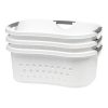 IRIS USA, Inc. HLB-1 Comfort Carry Laundry Basket, White, 3 Pack