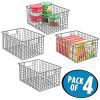 Decor Metal Wire Food Storage Baskets (4-Pack) - Stylish and Functional Storage for Kitchen Cabinets, Pantry, and More