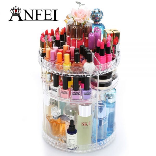 360-degree rotating multi-functional acrylic cosmetic storage box simple