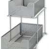Simple Houseware 2 Tier Sliding Cabinet Basket Organizer Drawer, Silver
