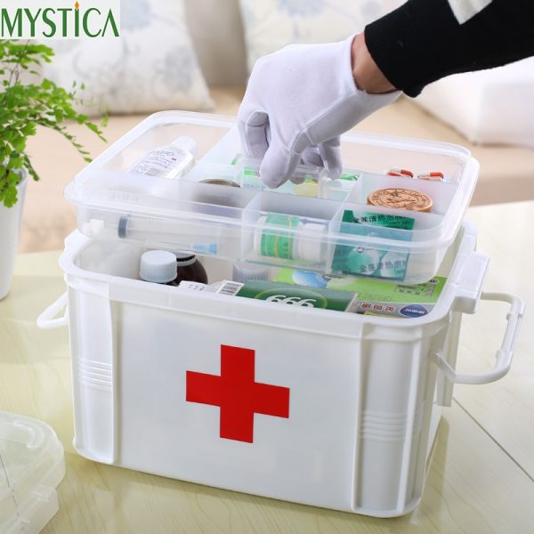 Multi-Layered Family First Aid Kit Box – Large Medical Storage Organizer for Home Use 🏥💊