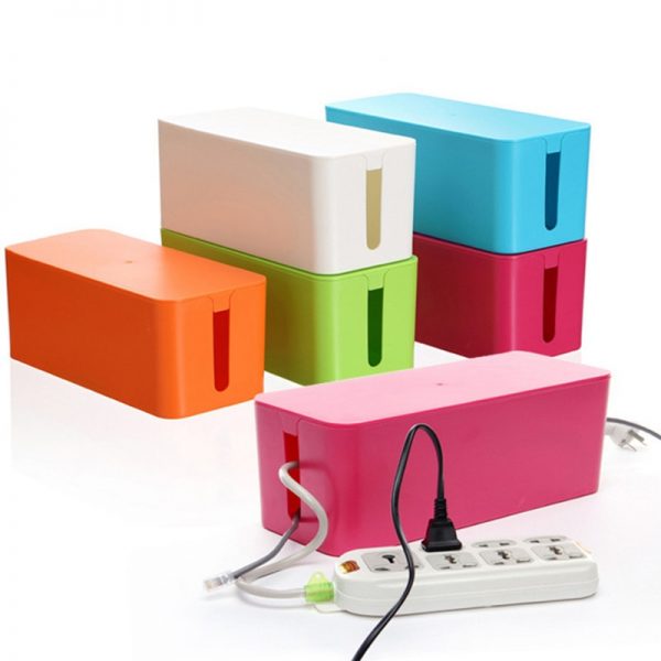 3 sizes white Plastic Wire Storage Box Cable Manager Organizer Box Power