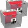 Neat Life Mesh Office File Organizer Storage Box with Side Hanging Rails – Silver (2 Pack)