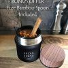 Thermos Food Jar For Hot Food & Soup with Bamboo Spoon. Wide Mouth Stainless Steel Lunch Container For Kids/Adults. Metal Food Flask, Vacuum Insulated & Leak Proof. Best For Work School Travel (Small)