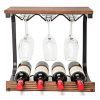 Soduku Wine Rack Wall Mounted Handmade Metal & Wood Wine Countertop
