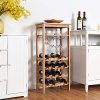 COSTWAY Bamboo Wine Rack Countertop Bottle Storage Free Standing