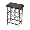 WELLAND Laura 12 Bottle Wine Rack with Solid Wood Table Top, Metal & Wood