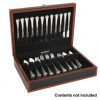 Reed & Barton Adams Flatware Chest - Stylish Black Leather with Cherry Trim for 130 Pieces