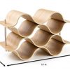 BREVER 6 Bottle Wooden Wave Wine Rack | Freestanding for Table