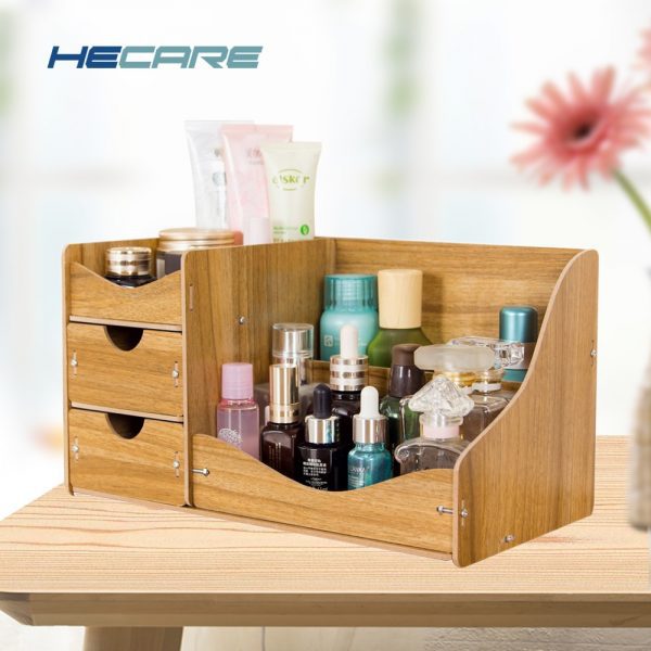 Wooden Makeup Organizer and Jewelry Storage Box - DIY Assembly for Stylish Home Storage