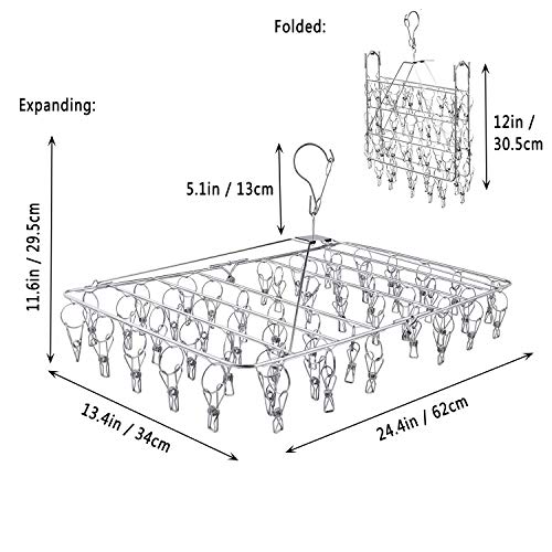 DUOFIRE Stainless Steel Folding Clothes Drying Racks Laundry Drip Hanger