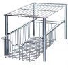 DecoBros Stackable Under Sink Cabinet Sliding Basket Organizer Drawer,Chrome