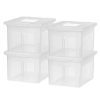 IRIS USA, Inc. FB-21EE Letter and Legal Size File Box, Medium, Clear, 4 Pack