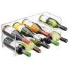 mDesign Plastic Free-Standing Water Bottle and Wine Rack Storage Organizer for Kitchen Countertops, Table Top, Pantry, Fridge - Stackable - Holds 5 Bottles Each, 2 Pack - Clear