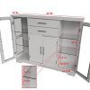 Kings Brand Furniture White Kitchen Storage Cabinet Buffet – Stylish Organization for Modern Kitchens