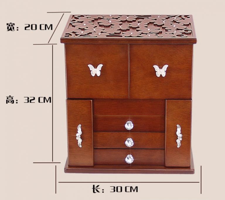 Large Wood Jewelry Box Princess European Style Retro Multifunctional Cosmetic Box Wedding Gift Storage Box Makeup Organizer Case