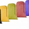 Large 30 X 40 Inch Heavy Duty Nylon Laundry Bag with Drawstring Slip Lock Closure, SET OF 12!!! Assorted Colors and Designs