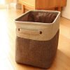 Foldable Linen Cotton Storage Basket Japanese Style Dirty Clothes Storage