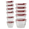 Easy Find Lids Glass Food Storage Containers - 22-Piece Set with OnePress Seal for Freshness