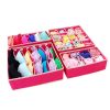 ALGHLH 4Pc Underwear Bra Organizer Storage Box 2 Colors Beige/Rose Drawer