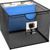 Neat Life Mesh Office File Organizer Storage Box with Side Hanging Rails – Black