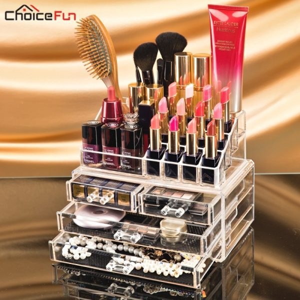 CHOICEFUN Transparent Plastic Home Drawer Desk Desktop Storage Box