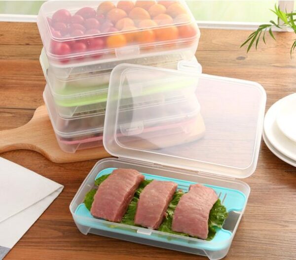 2pcs Fridge Storage Box Fish Seafood Box Fridge Organizer Food Storage Container Preservation Box Kitchen Storage Container