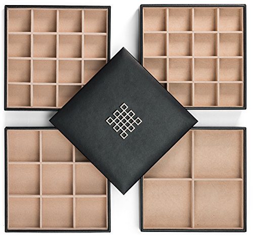 Glenor Co Earring Organizer Tray - 4 Stackable Trays Lid