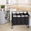 SONGMICS Heavy-Duty 4-Bag Rolling Laundry Sorter Storage Cart