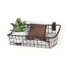 Spectrum Diversified Vintage Wall Mount Storage Basket, 11" x 4" x 4", Bronze