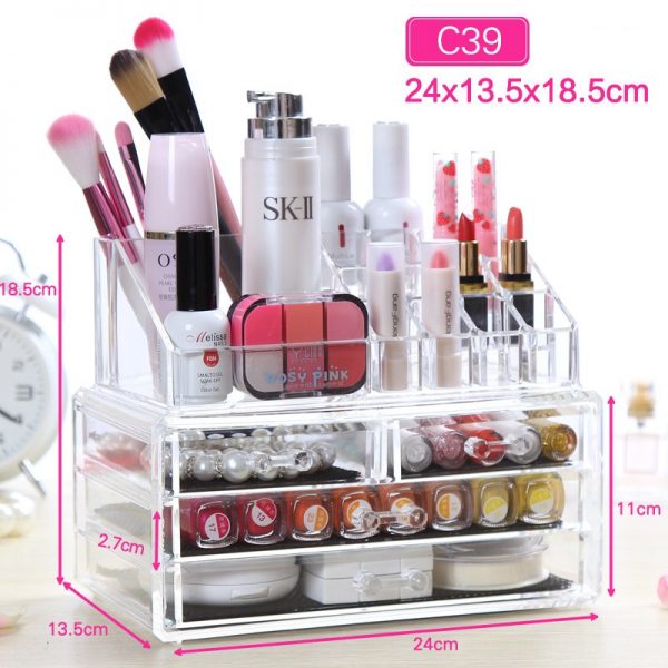 Choose Funny Acrylic Makeup Organizer Storage Box Nail Polish cosmetics